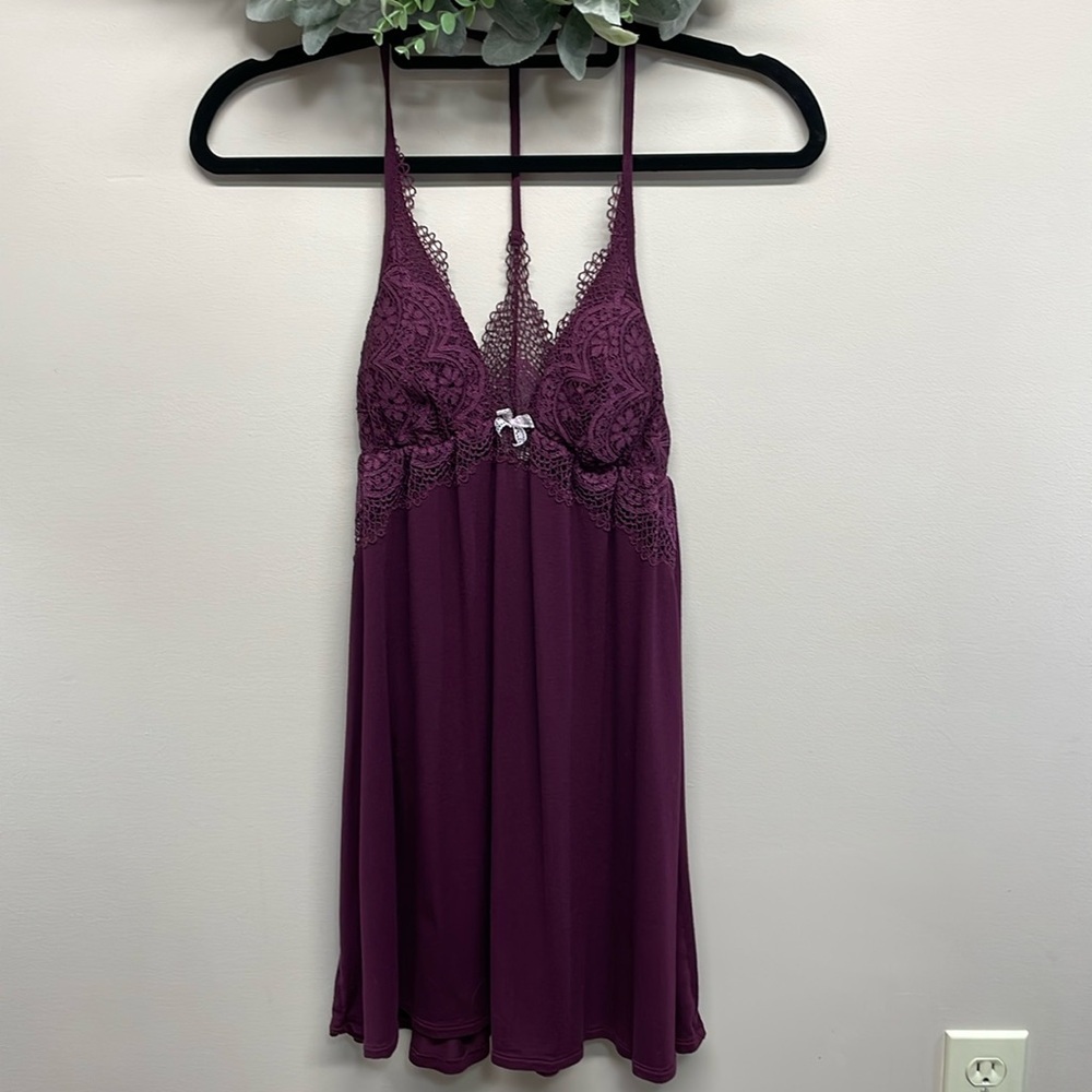 Victoria’s Secret Heavenly Supersoft Modal Racerback Slip Eggplant Purple S